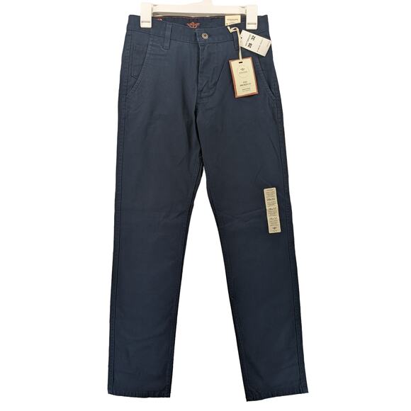 Dockers Alpha Khaki Pants W28 L32 Navy Slim Tapered Fit The Broken‎ In Low Rise - Picture 1 of 13